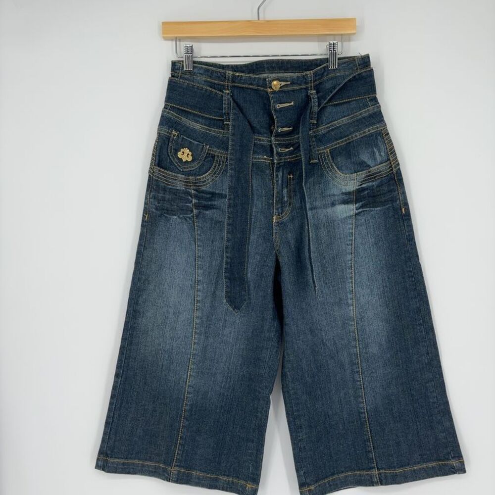 Dereon Capri Pants Denim Wide Legs